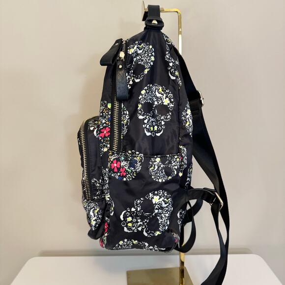 MMS Design Studio Sugar Skull Backpack Black Floral Satin Edgy Gothic Artistry main image 8